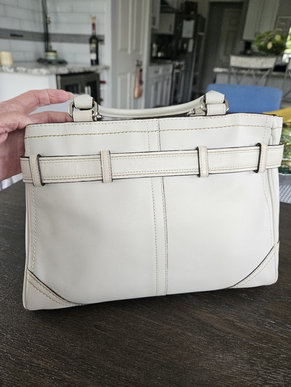Coach Hampton Stone Colored Leather Satchel - Picture 11 of 11